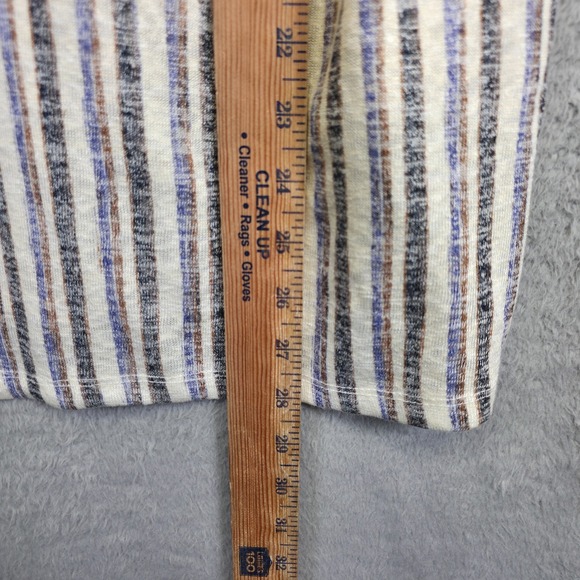 Studio B‎ Bobeau Top Womens XL Gray Striped Tie Hem Draped Open Knit Slouchy - Picture 7 of 13